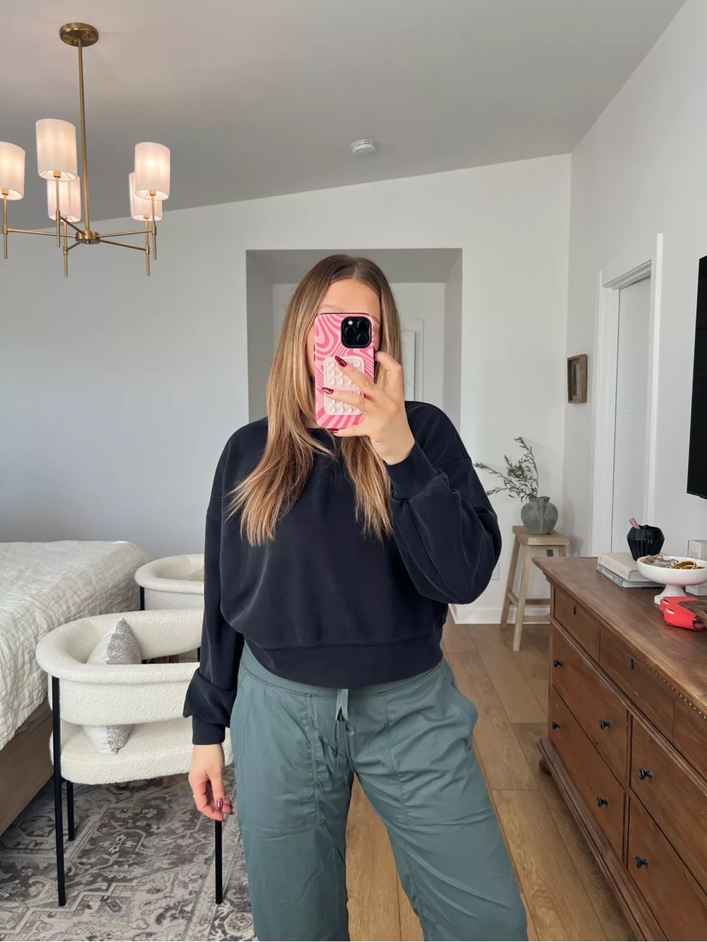 Lululemon Softstreme Perfectly Oversized Crop Black Crewneck 8
